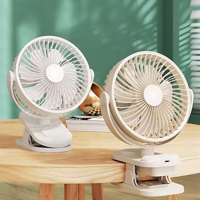 Вентилятор мини Fan LY-850 с прищепкой, USB, 360° наклон и поворот, таймер 2/6/9 ч, акб 1800 мАч, 3 скорости фото - 6