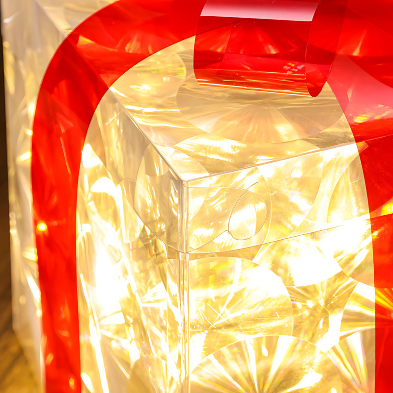 Набір декоративних святкових світильників MA760, три коробки-подарки з led-свіченням, USB-живленням, 8 режимами, червоний фото - 5