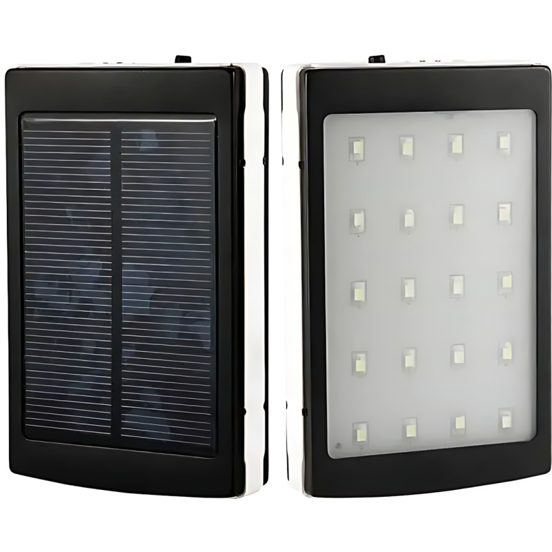 Solar Power Bank 9000 mAh, портативное зарядное устройство с фонариком, зарядка USB и от солнца фото - 3