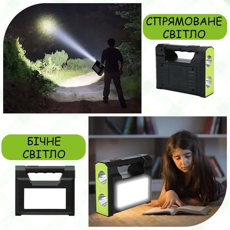 Зарядная станция GD Super GD-C7 с солнечной панелью 3,5 Вт, 30 Вт LED, Power Bank 4000 мАч, 3 LED-лампы, USB, автономная система фото - 7