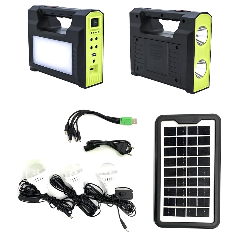 Зарядная станция GD Super GD-C7 с солнечной панелью 3,5 Вт, 30 Вт LED, Power Bank 4000 мАч, 3 LED-лампы, USB, автономная система фото - 9