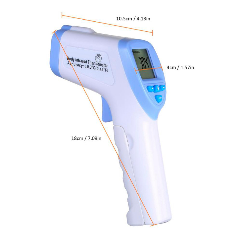 Бесконтактный цифровой инфракрасный лобный термометр Infrared Thermometer DT-8826, градусник, белый фото - 2