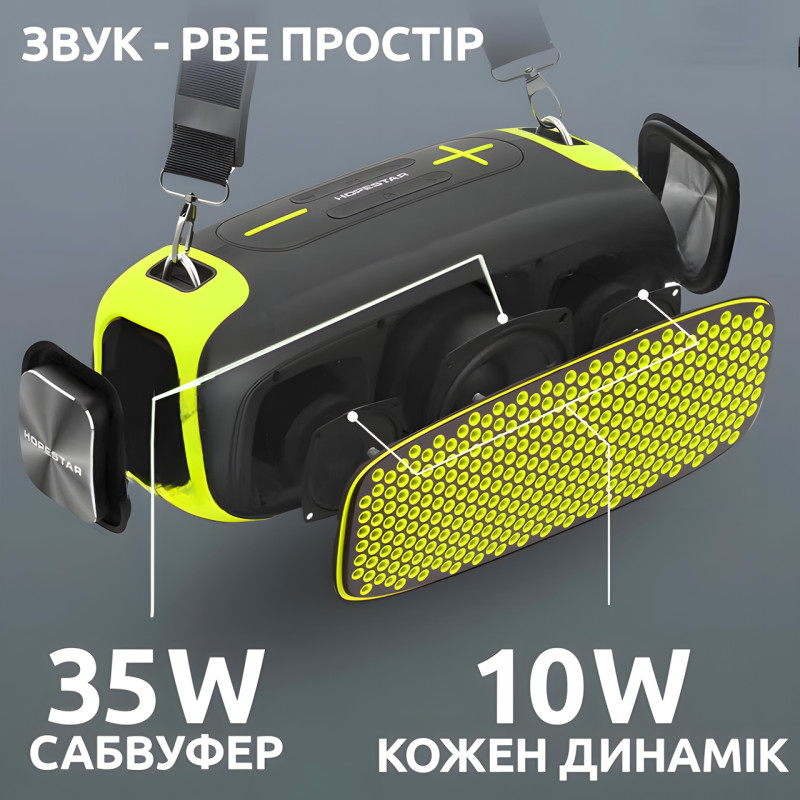 Колонка портативна бездротова Hopestar A30, 55 W, Вологозахищена фото - 8