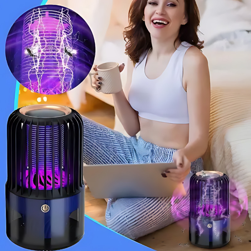 Електрична пастка для комарів і мух 3в1 V15 strong electricity AND1252  з акумулятором 3000 мА·год, USB фото - 4