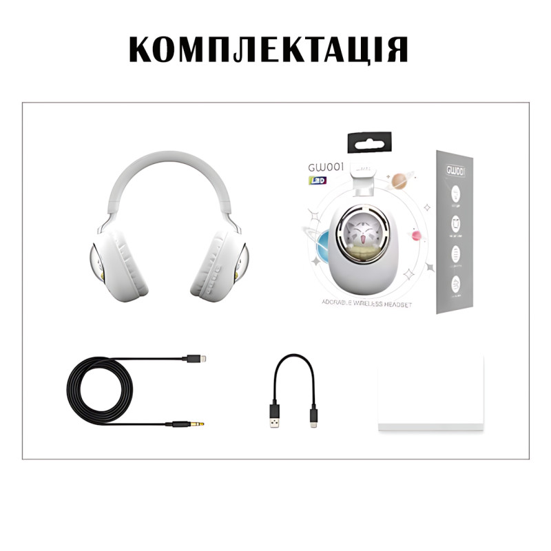 Детские беспроводные наушники ST862 A.B.C.D с Led-подсветкой, наушники TOY IN A CAPSULE Черный фото - 10
