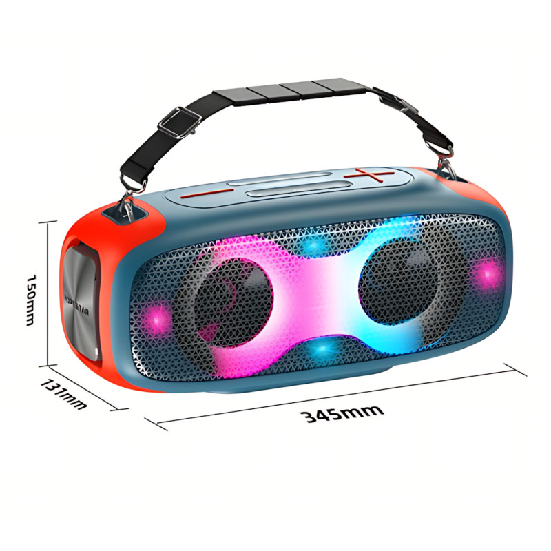 Портативная Bluetooth-колонка Hopestar A30 Party 70Вт, TWS, RGB-подсветка, IPX6, 8800 мАч, AUX, USB, BT 4.0 Синий фото - 7