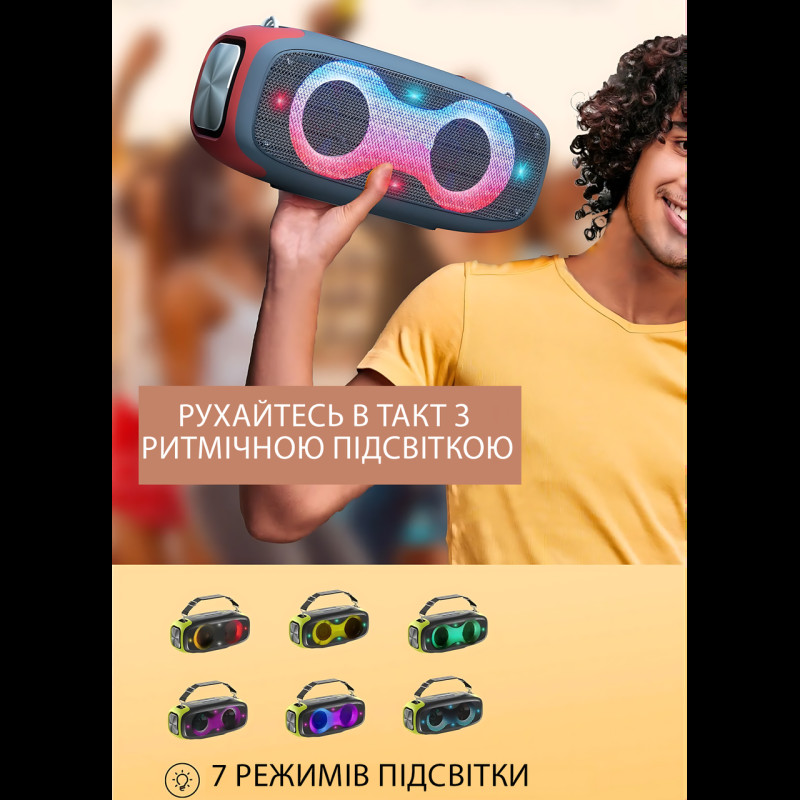 Портативная Bluetooth-колонка Hopestar A30 Party 70Вт, TWS, RGB-подсветка, IPX6, 8800 мАч, AUX, USB, BT 4.0 Синий фото - 6