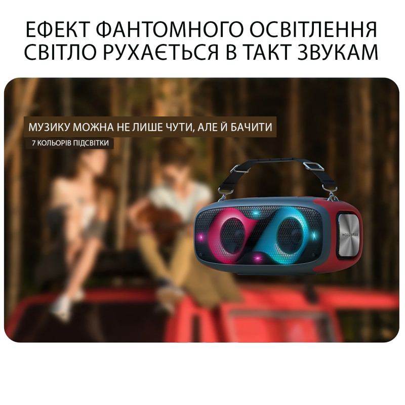 Портативная Bluetooth-колонка Hopestar A30 Party 70Вт, TWS, RGB-подсветка, IPX6, 8800 мАч, AUX, USB, BT 4.0 Синий фото - 4