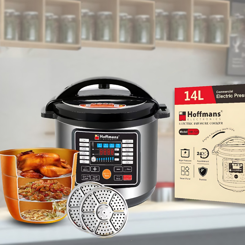 Мультиварка Hoffmans HM-721, 14 л, 2400 Вт, с дисплеем, электронное управление, антипригарная чаша фото - 9