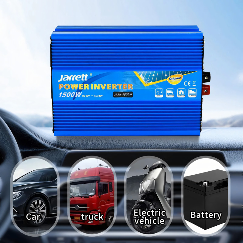 Оригінальний перетворювач Jarrett 12v-220 1500W, автомобільний оригінальний перетворювач фото - 7