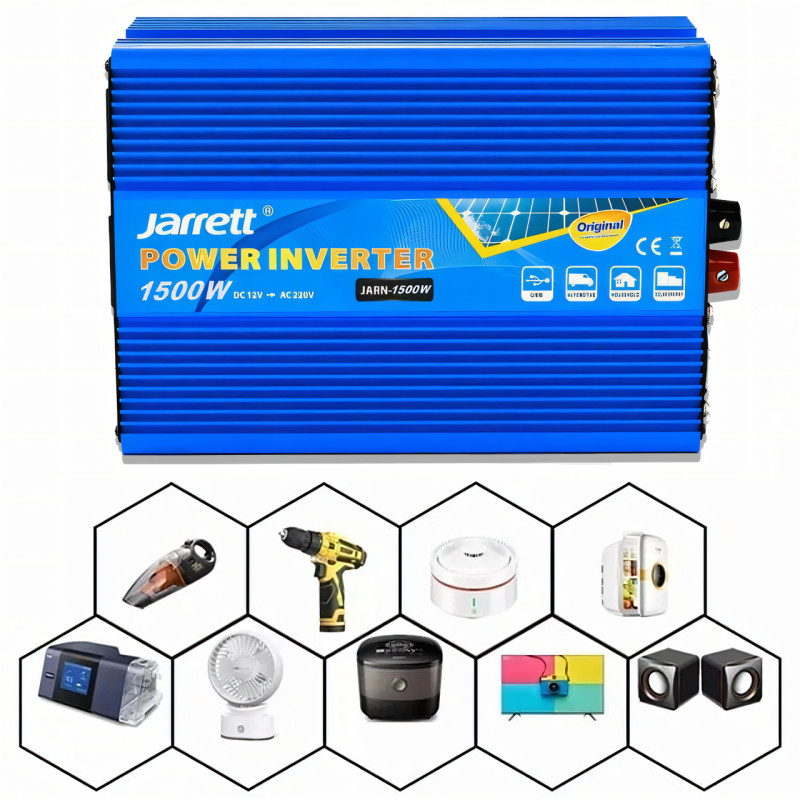 Оригінальний перетворювач Jarrett 12v-220 1500W, автомобільний оригінальний перетворювач фото - 6