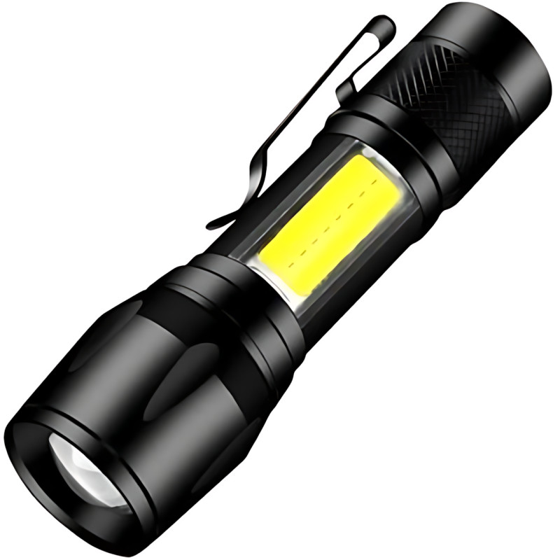 Ручной фонарик BL 513 USB с XPE + COB LED, 500 лм, зумом, встроенным аккумулятором, 3 режимами и влагозащитой фото - 2