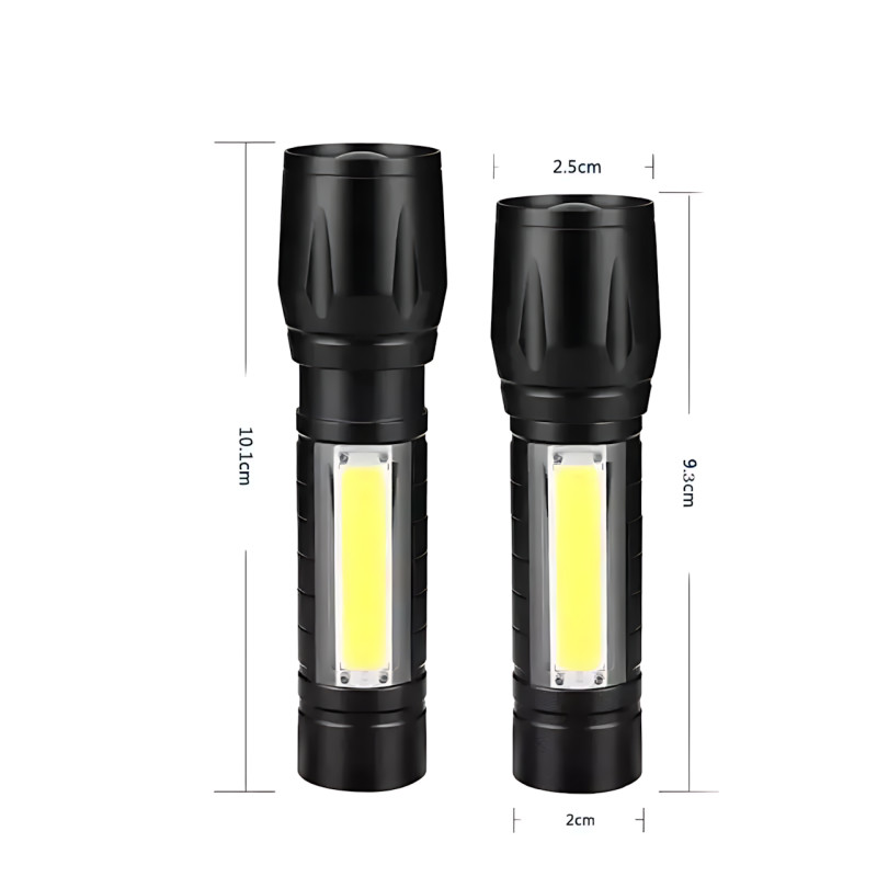 Ручной фонарик BL 513 USB с XPE + COB LED, 500 лм, зумом, встроенным аккумулятором, 3 режимами и влагозащитой фото - 7