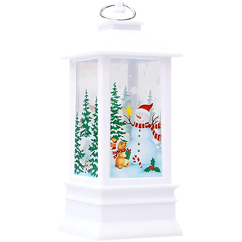 Нічник Різдвяний «Фонар» 13 см — LED-підсвітка, декоративний світильник із ПВХ і акрилу Червоний фото - 4