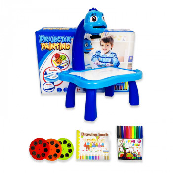 Детский стол проектор для рисования со светодиодной подсветкой, синий