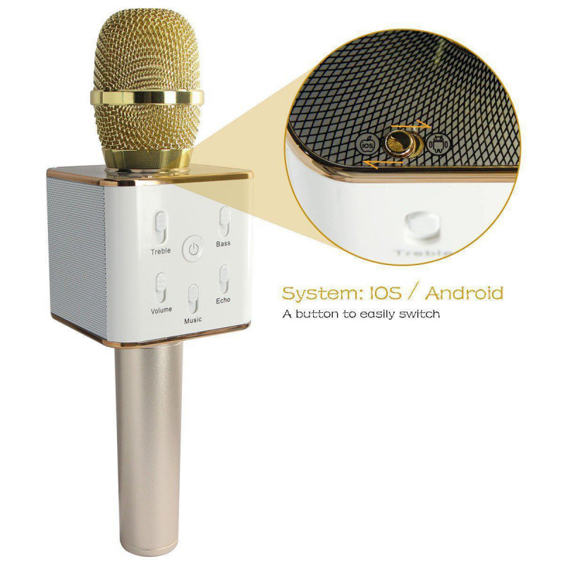 Микрофон караоке Bluetooth Tuxun Q7 pro. Микрофон со встроенной колонкой, в чехле фото - 3