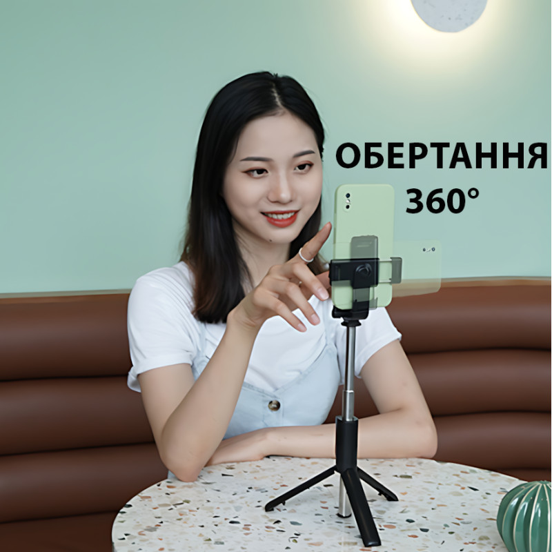 Штатив-монопод R1-L AND 5221, селфи-палка с Bluetooth пультом, поворот 360°, до 74 см, для смартфонов, камер фото - 9