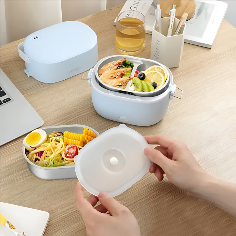 Двоярусний ланч бокс, електричний, з підігрівом, ланч-бокс Electric lunch box AND LY-800 1 л фото - 7