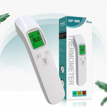Безконтактний інфрачервоний термометр, точний безпечний термометр GP-100 Pro, від батарейок універсальний білий