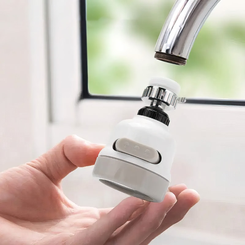 Насадка-аэратор на кран Water Saver 360 для экономии воды до 50%, 3 режима, с вращением на 360 градусов фото - 2