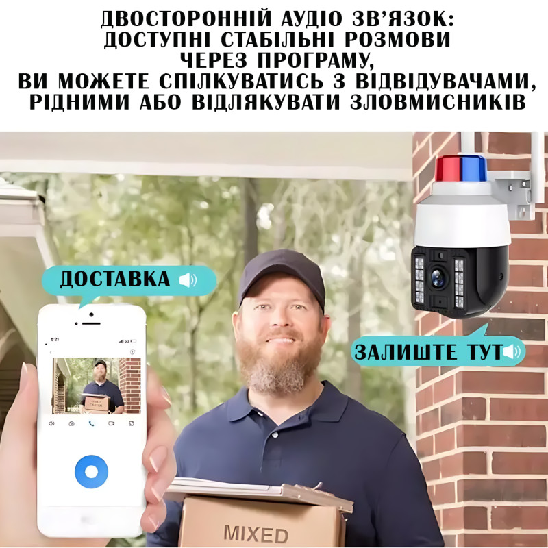 Wi-Fi  PTZ​​​​​​​ Камера видеонаблюдения A15-4G IPC-Q15 v380pro 3 Мп для улицы с управлением через телефон фото - 5