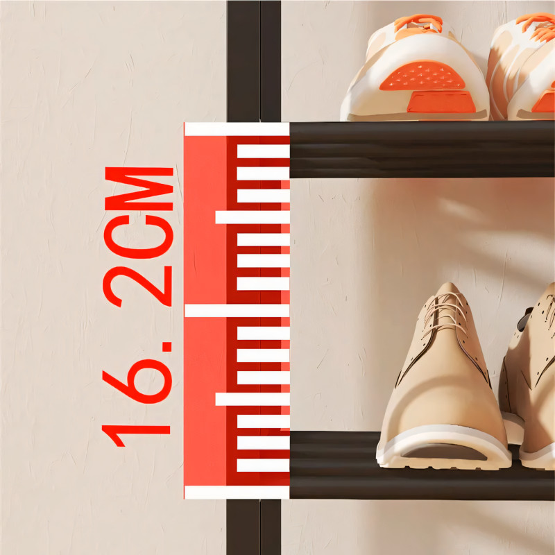 Обувная 4-х уровневая полка Shoe rack. Стеллаж для обуви AND 1-4. Подставка-органайзер 57х45х20 см, черный фото - 5