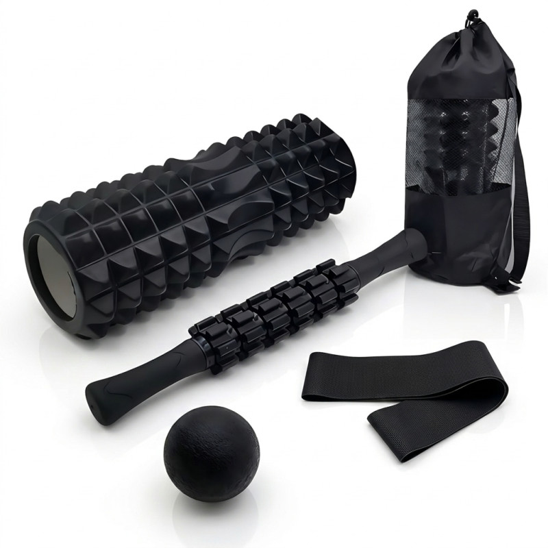 Набор массажных роликов 4 в 1 для глубокого мышечного массажа, фитнеса, растяжки и восстановления фото - 2