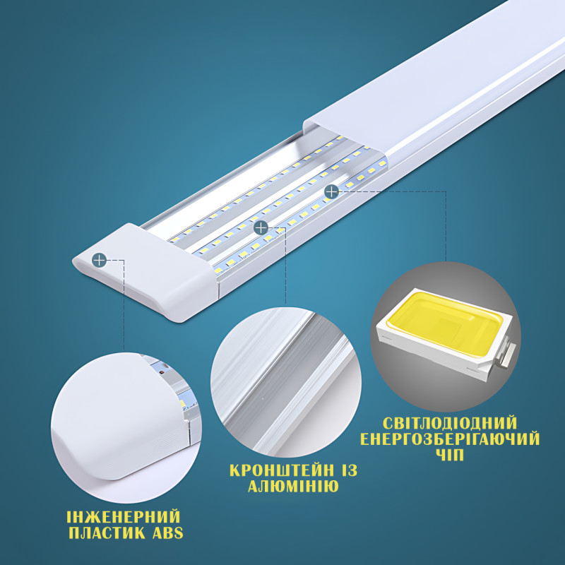Светодиодная потолочная лампа 1.2M 150W 220v, линейный светильник с холодным белым светом, 3240 Lm, 6500K IP20 фото - 7