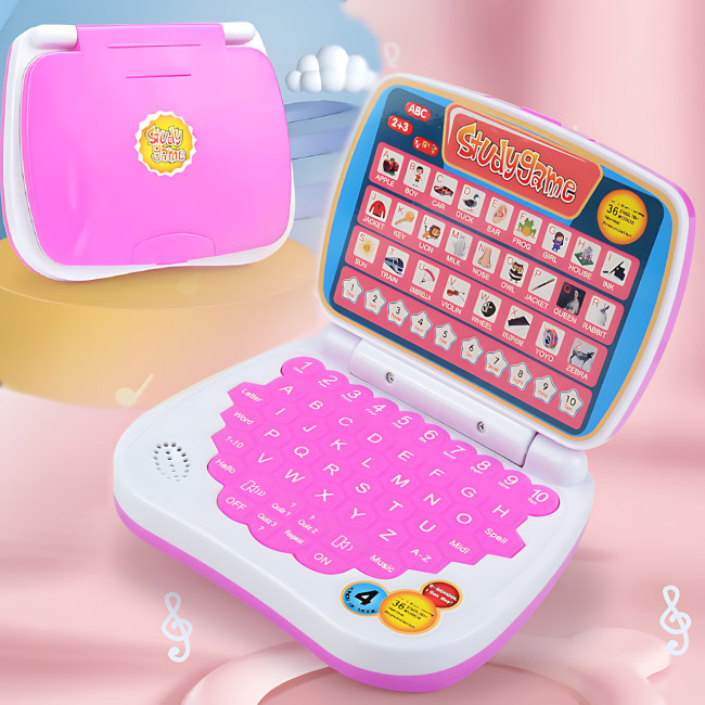 Детский обучающий ноутбук AH-802Y StudyGame для изучения английского языка, розовый
