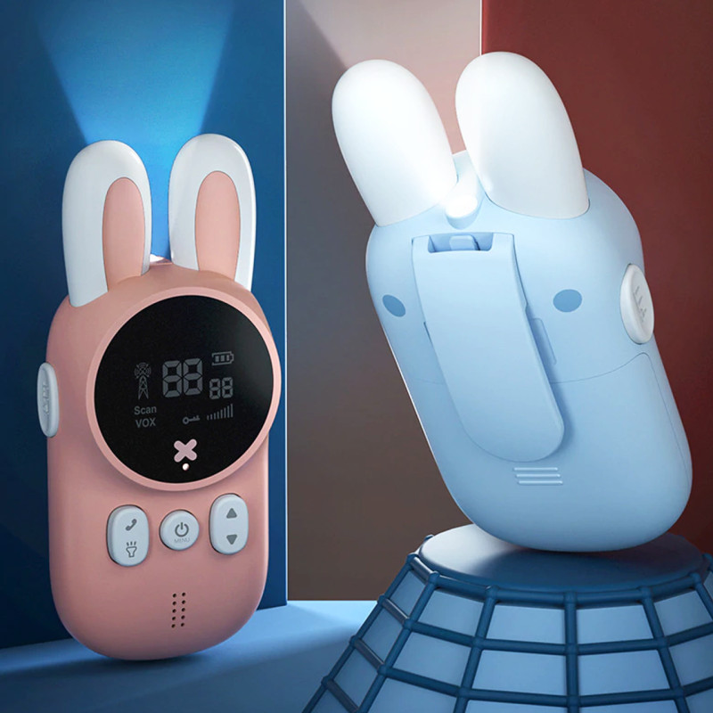 Дитячі рації з ліхтариком kids walkie-talkie 2 шт. pink and blue фото - 3