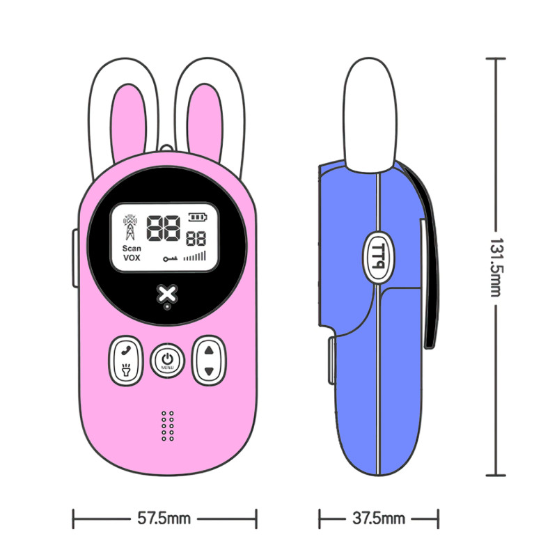 Дитячі рації з ліхтариком kids walkie-talkie 2 шт. pink and blue фото - 10