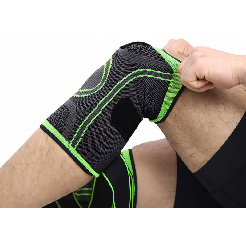 Эластичный компрессионный бандаж Knee Support WN-26 — зелёный наколенник для спорта и активного образа жизни фото - 5