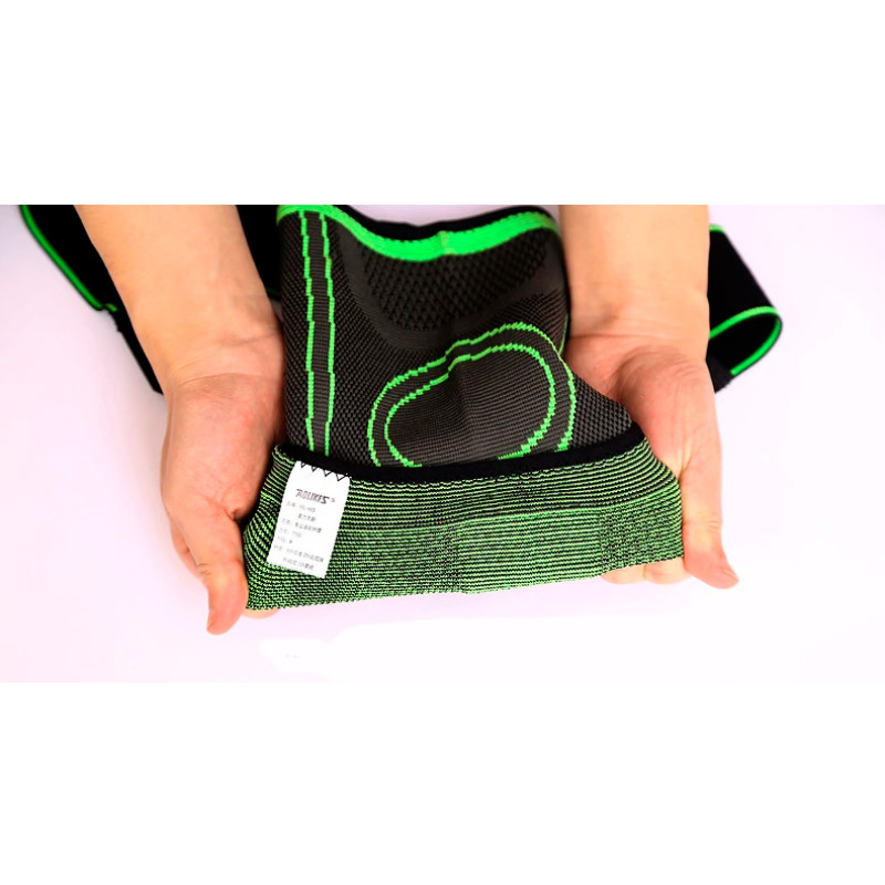 Эластичный компрессионный бандаж Knee Support WN-26 — зелёный наколенник для спорта и активного образа жизни фото - 4