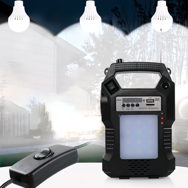 Портативная солнечная система GD 8060 с FM и колонкой, универсальная солнечная панель,функция Павербанка фото - 2