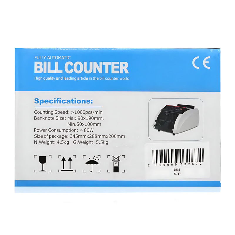 Счетная машинка для банкнот 2831 с UV и MG детекцией, LED-дисплей, до 1000 купюр/мин, автостарт, режим накопления, ГРН, USD, EUR фото - 9