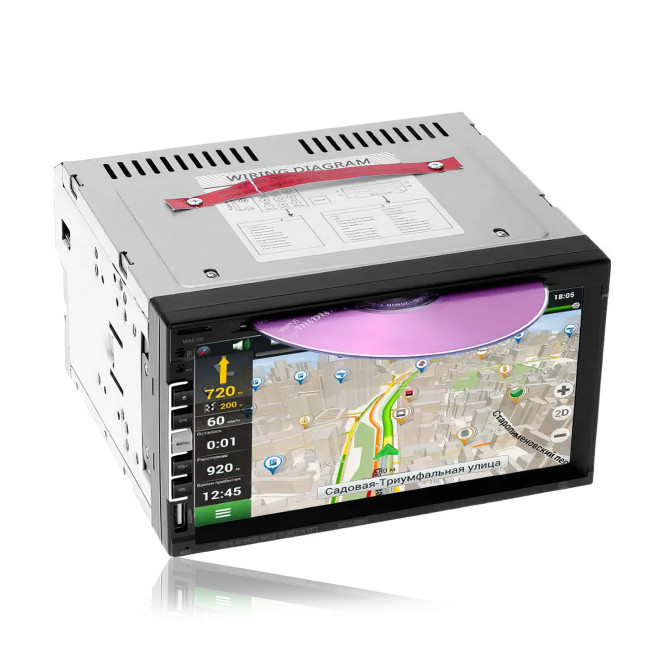 Автомагнитола PI-803, 7 дюймов, 2DIN, GPS, Bluetooth, microSD, 240 Вт
