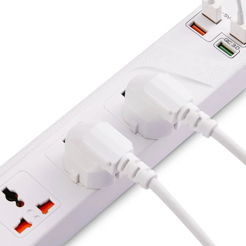 Мережевий фільтр-подовжувач BKL03-3 на 4 вилки, 4 USB, 2500 Вт, EU фото - 5