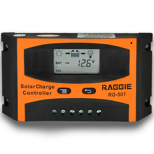 Контроллер заряда солнечной панели Raggie RG-501, 12V/24V 10A. Оригинальный Solar charge controller
