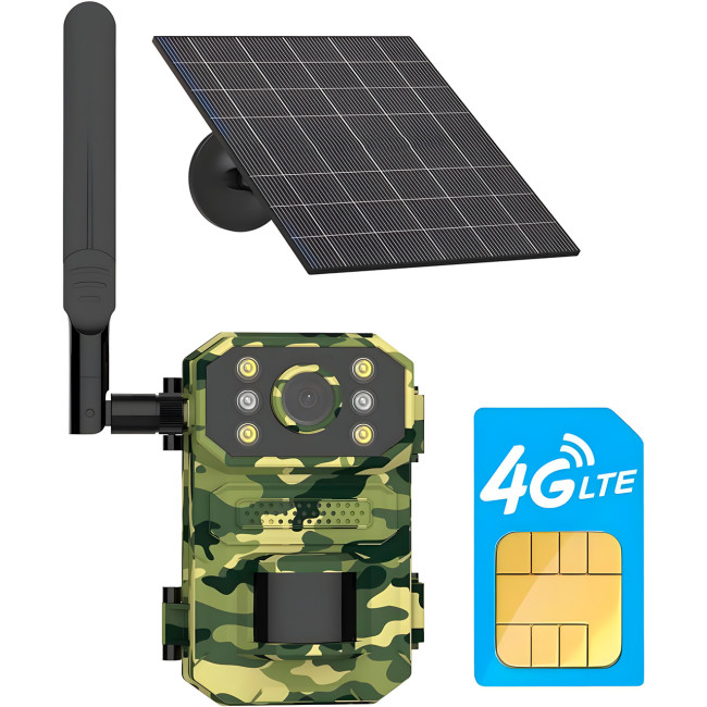 Фотоловушка для охоты с LTE-модулем HUNTING CAMERA 4G Камера с датчиком движения и солнечной батареей