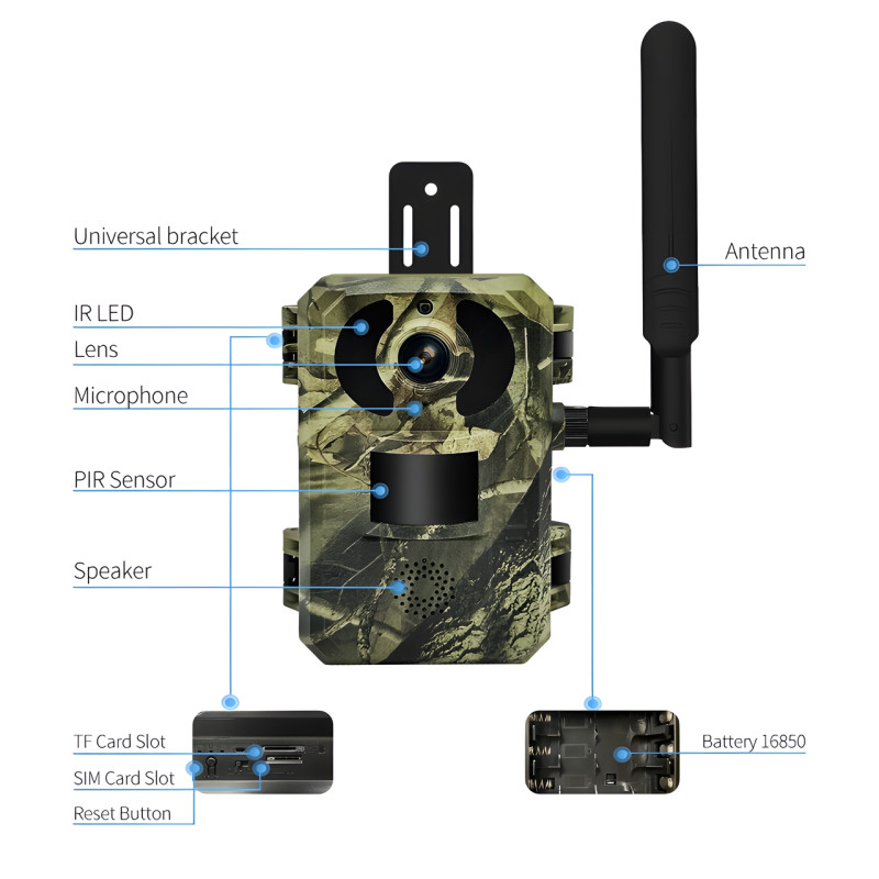 Фотоловушка для охоты с LTE-модулем HUNTING CAMERA 4G Камера с датчиком движения и солнечной батареей фото - 9