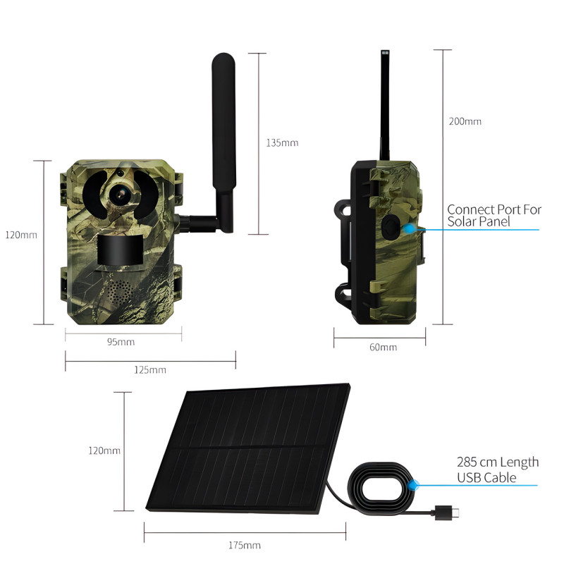 Фотоловушка для охоты с LTE-модулем HUNTING CAMERA 4G Камера с датчиком движения и солнечной батареей фото - 10