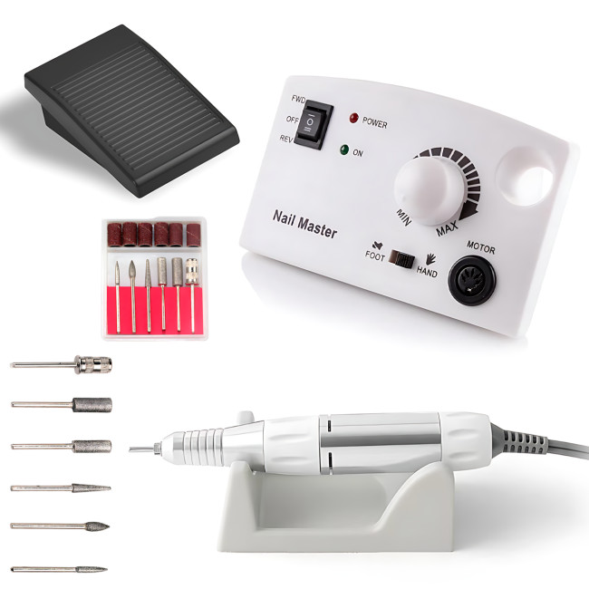Фрезер для маникюра и педикюра Nail Master DM-211 (ZS-602) 30 000 об/мин, 30 Вт, педаль, реверс, набор насадок