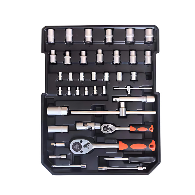 Професійний набір інструментів Tool Set 235 в алюмінієвій валізі на колесах, хромо-ванадієва сталь фото - 4