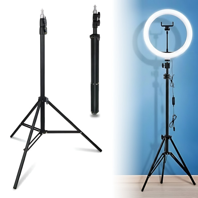 Усиленный штатив для проектора и освещения XPRO 8806, 2.1 м, до 6 кг, алюминиевый, резьба 1/4", тренога, телескопический, черный