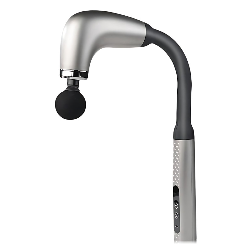 Масажер-пістолет для спини та м'язів із довгою ручкою GB-868, 9 режимів, 4 насадки, РК-дисплей, акумулятор фото - 2