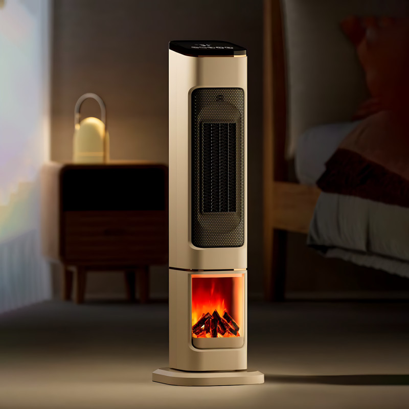 Колонный тепловентилятор Carruzzo Q20K 2000 Вт с имитацией камина, пульт ДУ, таймер, поворот 90&deg;, защита от перегрева фото - 10