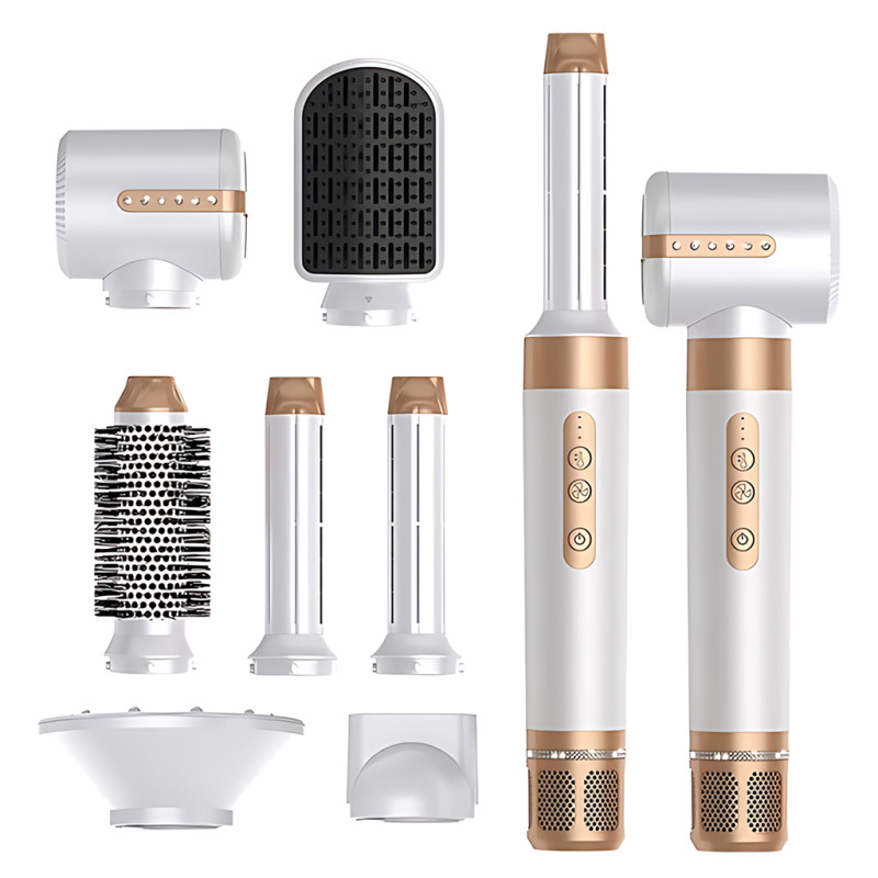 Многофункциональный фен-стайлер 7-в-1 1400 Вт, 110 000 об/мин, ионизация, холодный воздух, 3 температуры (55/75/130&deg;C), 3 скорости фото - 2