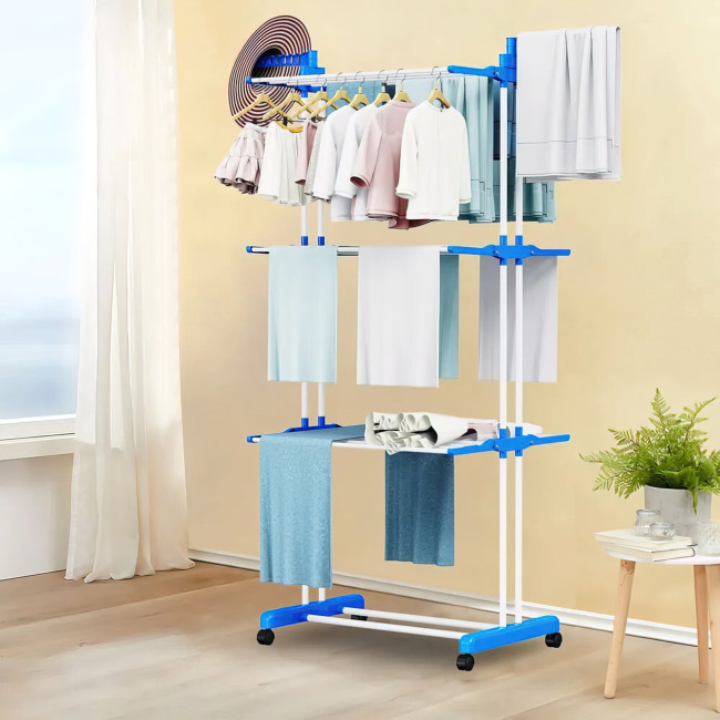 Стійка сушарка для одягу Garment rack with wheels 4 ярусу, метал, 180 см висота