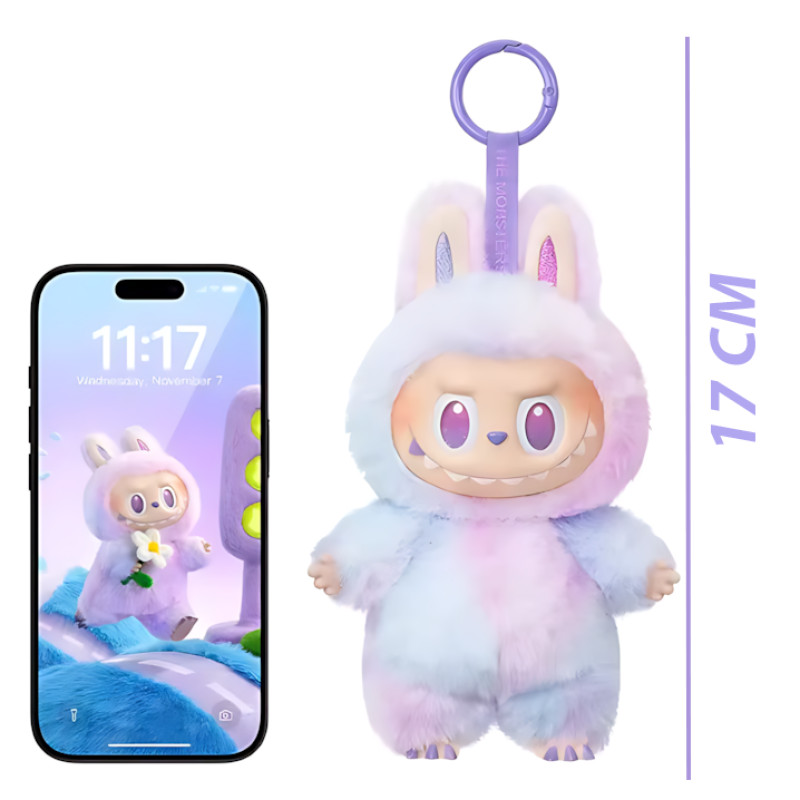 Игрушка-сюрприз брелок Labubu 3 серия Big into Energy, Pop Mart, 17 см, тай-дай плюш, blind box, коллекционная фото - 9