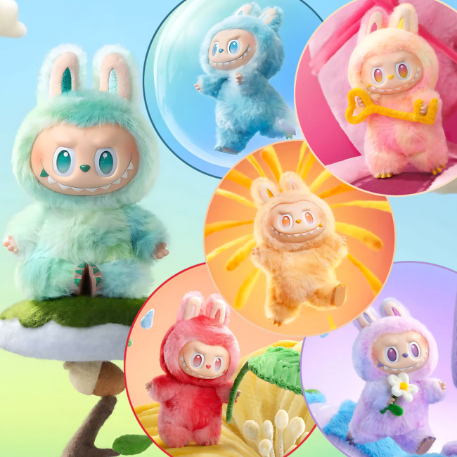 Игрушка-сюрприз брелок Labubu 3 серия Big into Energy, Pop Mart, 17 см, тай-дай плюш, blind box, коллекционная
